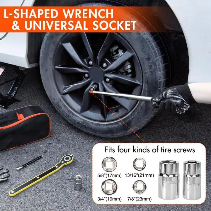 2 Ton Scissor Car Jack with Tire Changing Kit - Emergency Tool for Cars, SUVs, MPVs CM World