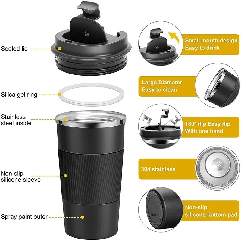 510ml 304 Stainless Steel Coffee Cup Thermal Mug For Xpeng Xiaopeng P7 G9 Car supplies Car accessories CM World