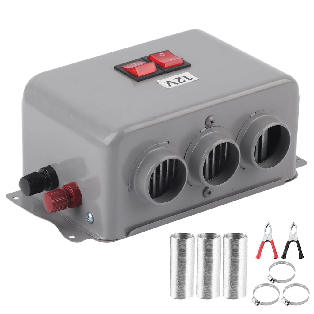 12V Car Heater Car Heater Auto Warming Compact Car Heater 3 Hole 600W‑800W Winter Fast Heating Warmer Frost Removing Low Noise