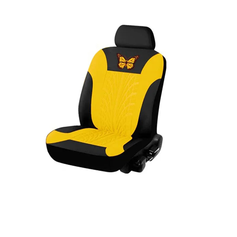 Car Seat Cover Full Set, Universal Butterfly Pattern Embroidery Auto Seat Cover Set CM World