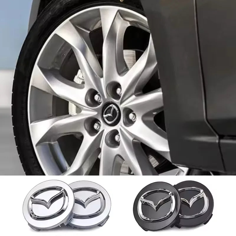 4pcs 56/60mm Car Wheel Center Hub Caps Rim Cover For Mazda 2 3 5 6 323 626 CX3 CX5 CX30 Demio Atenza Axela MX3 MX5 RX8 Accessory