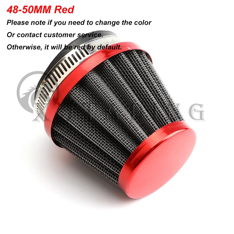Motorcycle 35mm 38mm 42mm 45mm 48mm Mushroom Head Air Filter Cleaner Intake Pipe Modified Scooter Pit Dirt Bike ATV Universal CM World