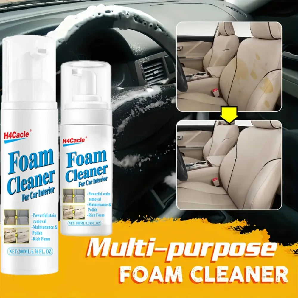 H4Cacle1pc 100ml/200ml  Foam Cleaner - Heavy-Duty Degreaser for Car Interiors, Home Kitchen, Upholstery & Household Surfaces CM World