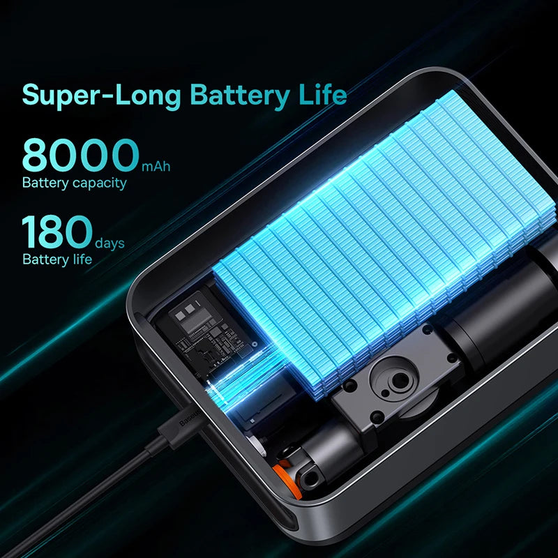 Baseus 2 In 1 Car Jump Starter With Wireless Tire Inflator Pump 1000A Portable Power Station Battery Booster Emergency Device