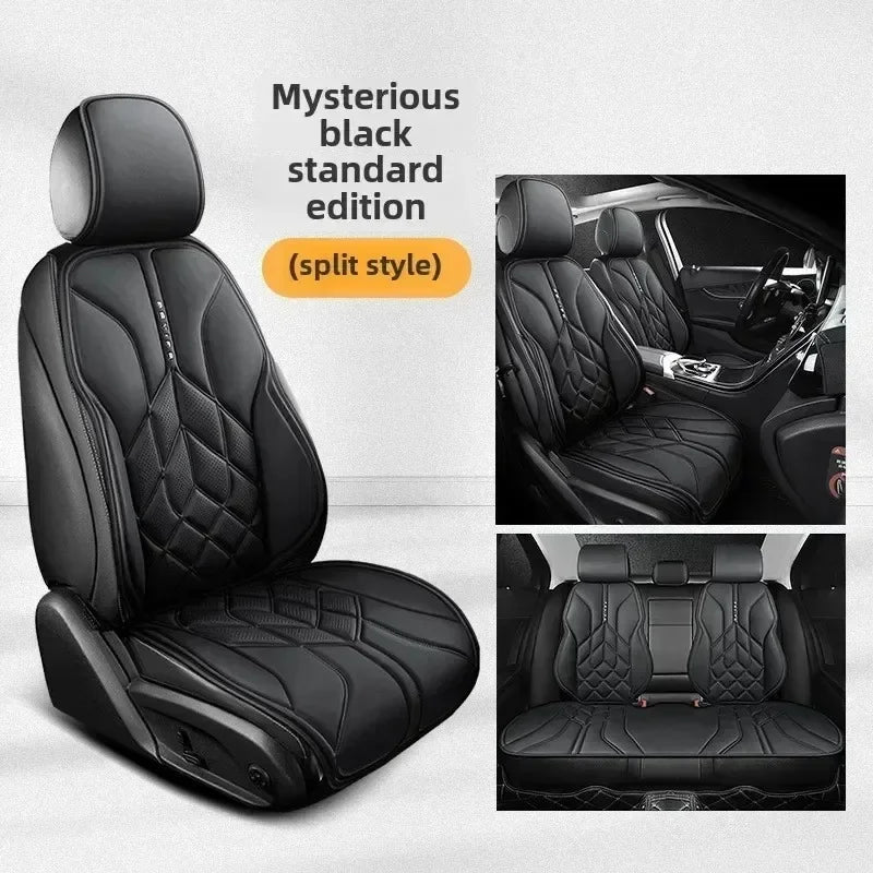 Nappa Leather Car Seat Covers Full Set 5 Seater Universal Car Seat Cushion Auto Accessories Interior Car Seat Protective Covers CM World