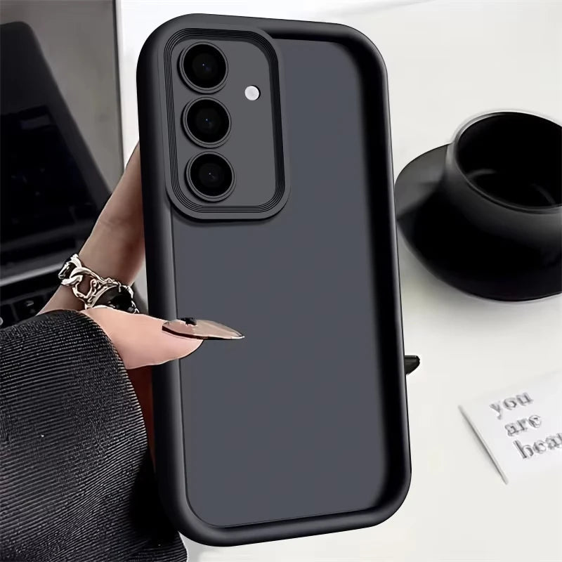 Soft TPU Case For Samsung S26 S25 S24 S23 S22 S21 Ultra Plus FE S25 edge A54 note 20 Shockproof Solid Color Silicone Phone Cover Car Mobile World