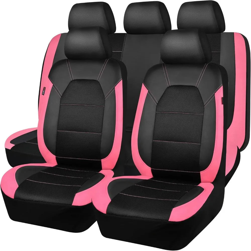 PU Leather Car Seat Cover Waterproof Quilted Seat Cushion Cover Full-Wrapped Sandwich Stitching Universal Car Seat Cover