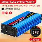 Pure Sine Wave Inverter 1000W-4000W DC 12V and 24V to AC 220V 50hz Power Inverter Charger  Adapter Universal Socket CM World