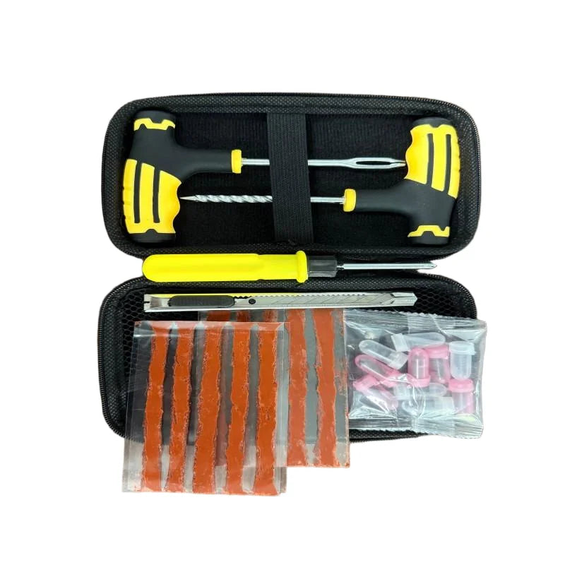 Heavy Duty Repair Accessories for Motorcycle Professional Car Tire Plug Kit- Vacuum Tyre Repair Screws Fast Repair Kit with Box CM World