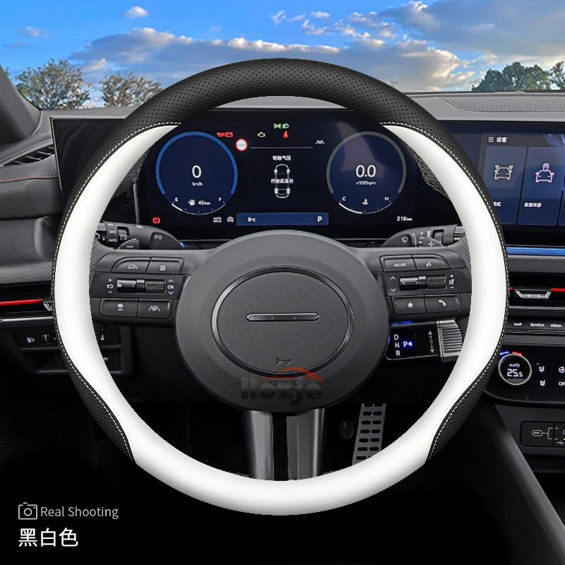 Leather Car Steering Wheel Cover for Hyundai Tucson 4 L Sonata 2024 2025 2026 Accessories