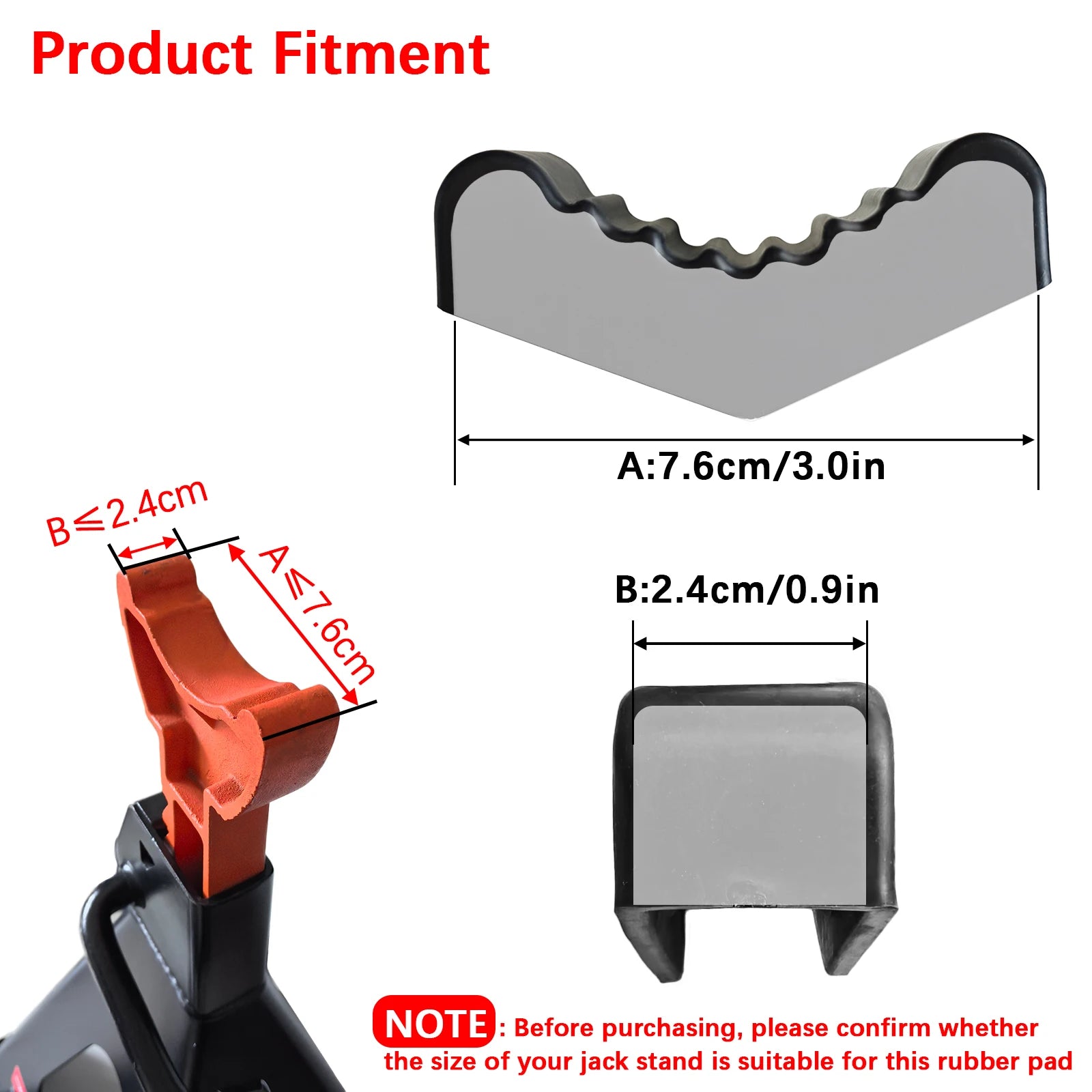 2PCS Universal Car Rubber Slotted Jack Stand Pad Lift Pads Adapter Repair Tool 3 / 6 Ton Frame Stand Rail Pinch Adaptor Black CM World