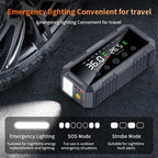 10000amp A Dual 25mm Cylinder Compressor 200psi Car 12v Battery Booster Smart Auto Tire Super Air Pump Power Bank Jump Starter