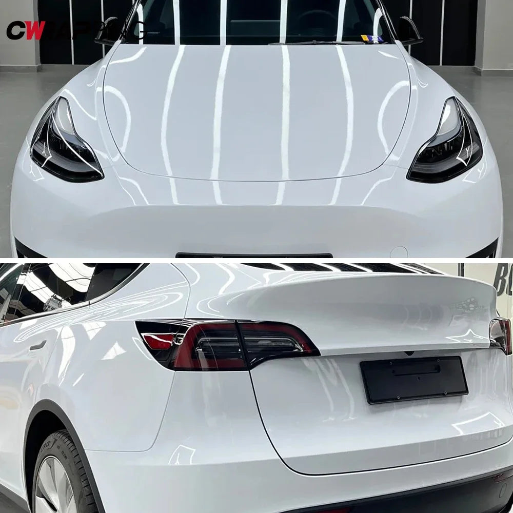 145cmx200cm Car Vinyl Wrap Hood Roof Cover for Car Tuning Accessories Custom Size Sticker Glossy White Auto Door Protective Film Car Mobile World