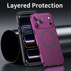 Buckle Type Metal Phone Case For Iphone 13 14 15 16 17 18 Pro Max Aluminum Frame Magnetic Phone Cover For Magsafe PC Back Panel