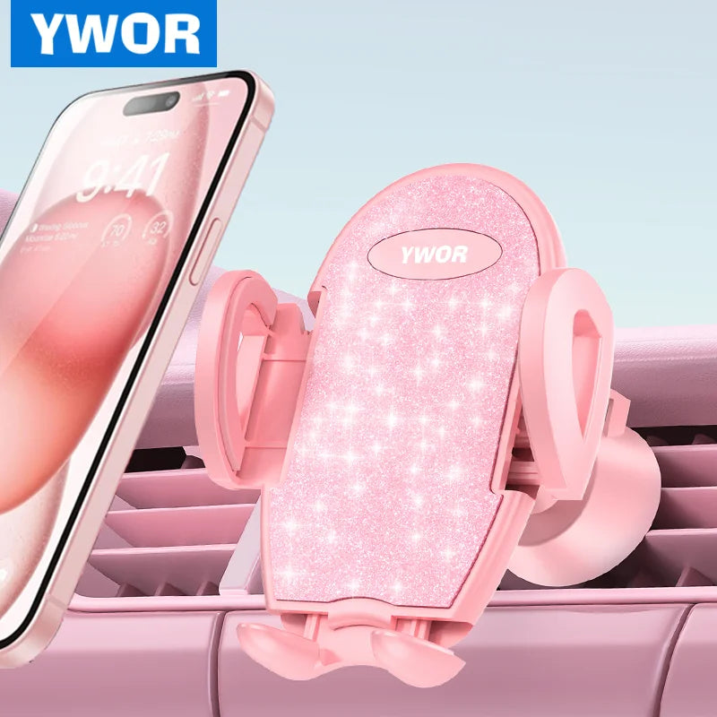 YWOR Car Phone Holder, [Thick Cases Friendly] Car Phone Holder Mount, Hands-Free Phone Mount for Car Fit for iPhone for Samsung