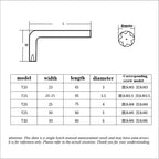 T10 T15 T20 T25 T30 T40 Hex Wrench Double-End 2-Way Torx Screwdriver Spanner Wrench Car Machine Repair Wrench Tools