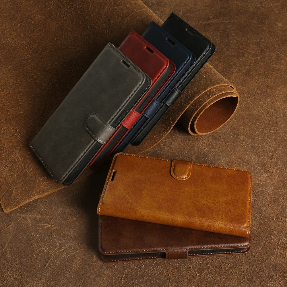 Phone Leather Case For Samsung Galaxy S26 Plus S25 S24 FE S23 S22 S21 Ultra A55 A26 A36 A16 M36 A27 A37 A57 A17 Flip Case Cover
