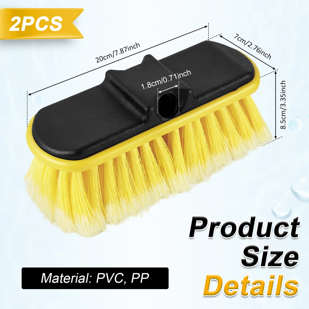 2Pcs Car Wash Brush Head Practical Exterior Automotive Cleaning Brush Head with Soft Bristle RV Window Cleaning Tool Accessories
