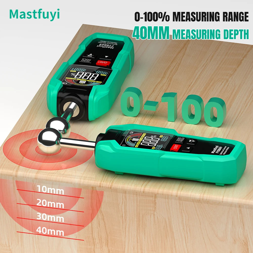 MASTFUYI Ball-shaped Non-destructive Moisture Meter, High Accuracy Digital Wood Water Leak Detector & Wall Humidity Tester CM World