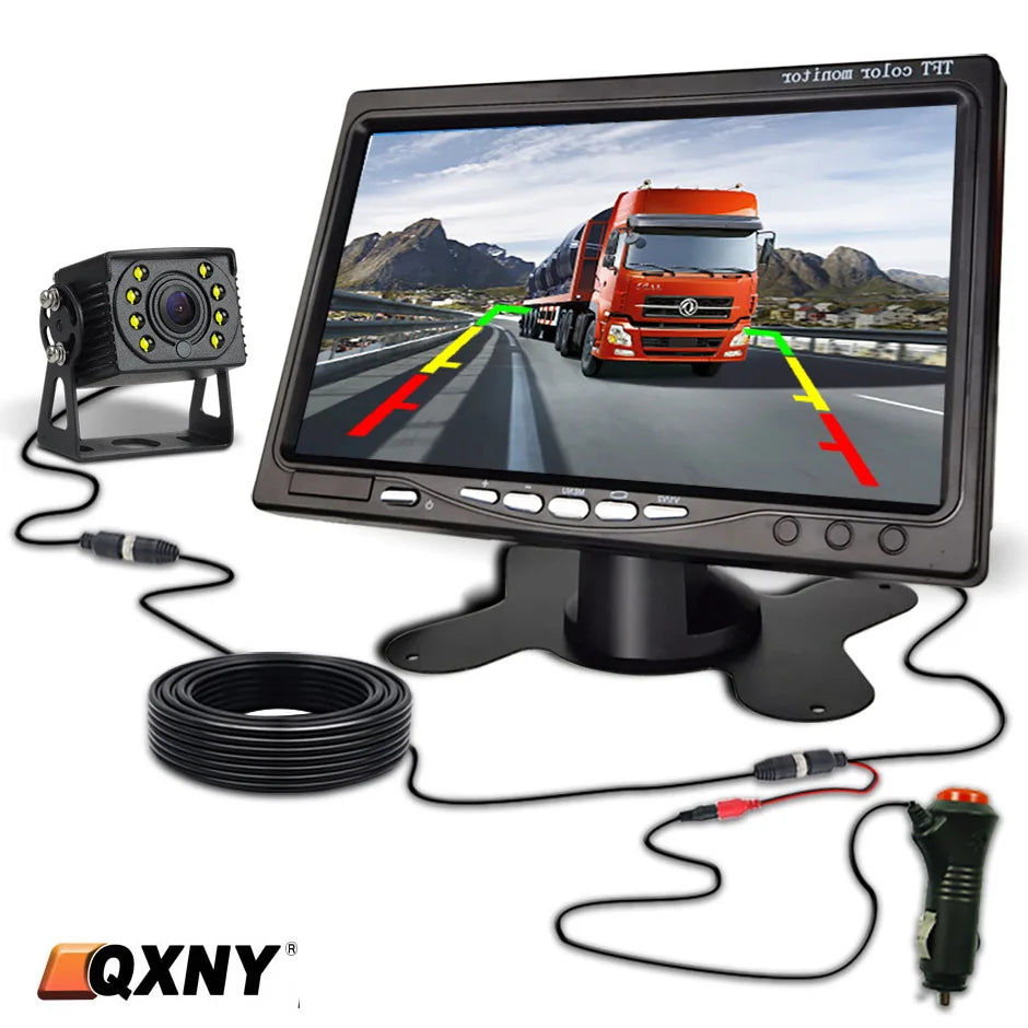 Truck Backup Camera 24V Car Rear View HD 7inch LCD Monitor for DVD Display RV Van Pickups Camper  Vehicle Bus Parking Assistance CM World