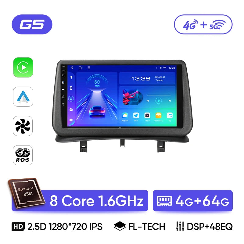 Ainavi Car Radio for Renault Clio 3 2005-2014 Wireless CarPlay Android Auto 4G Multimedia Player Navigation GPS 2din Autoradio CM World