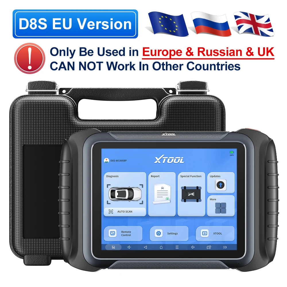 XTOOL D8S V2.0 All System Diagnostic Tools Automotive Scanner ECU Coding Bidirectional Key Programming OBD2 42+Reset PK D8