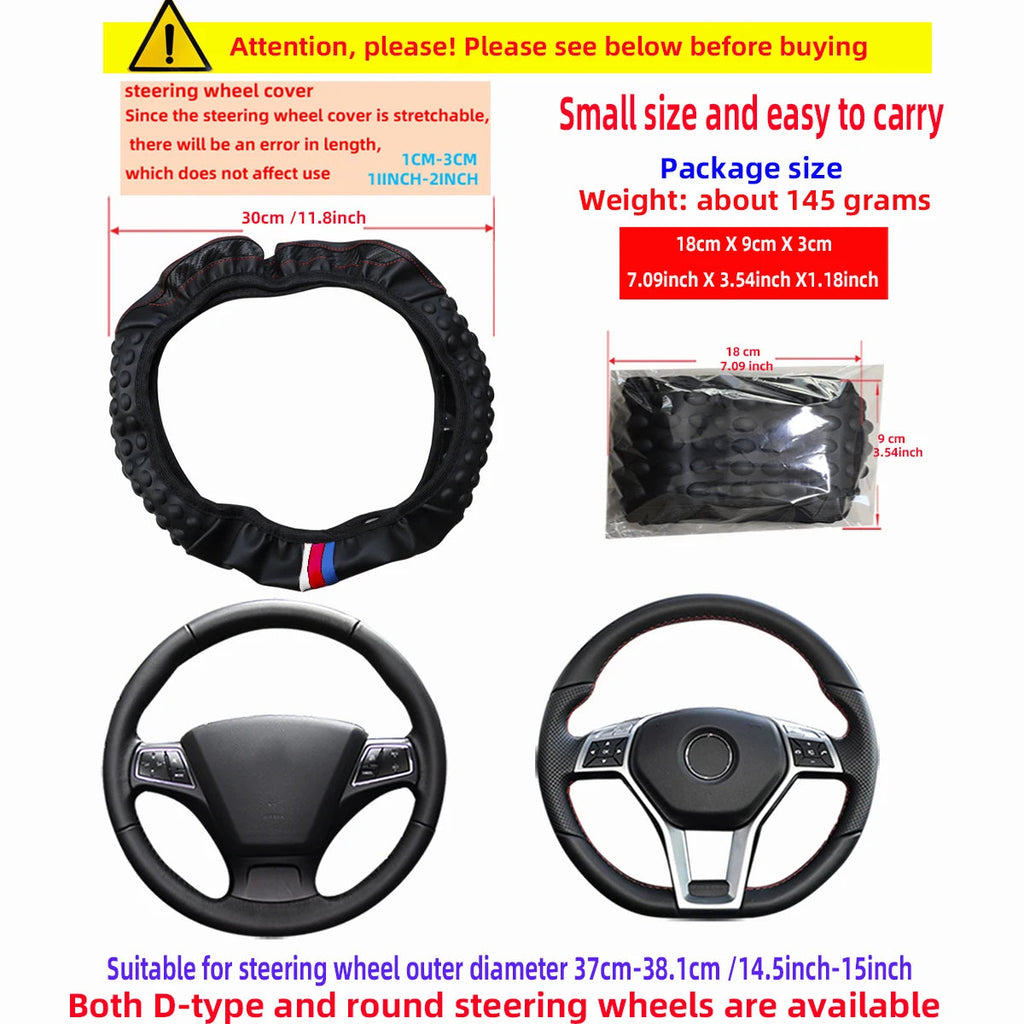 Car silicone massage beads, car without inner ring steering wheel cover, car decorative items, suitable for 14.5 - 15 inches. CM World