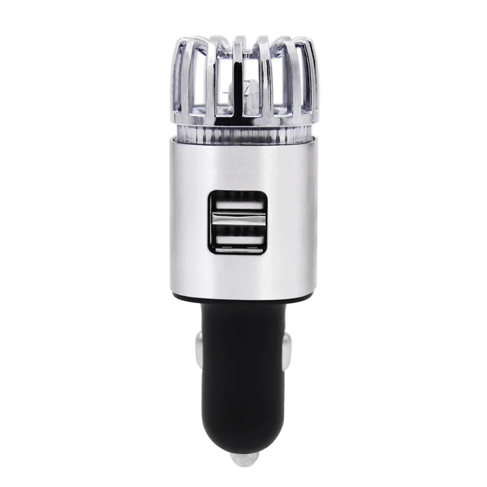 Car Air Purifier Mini Negative Ion Purifier Dual USB Car Charger USB Car Air Freshener Air Purifier Oxygen Bar Air Freshener CM World