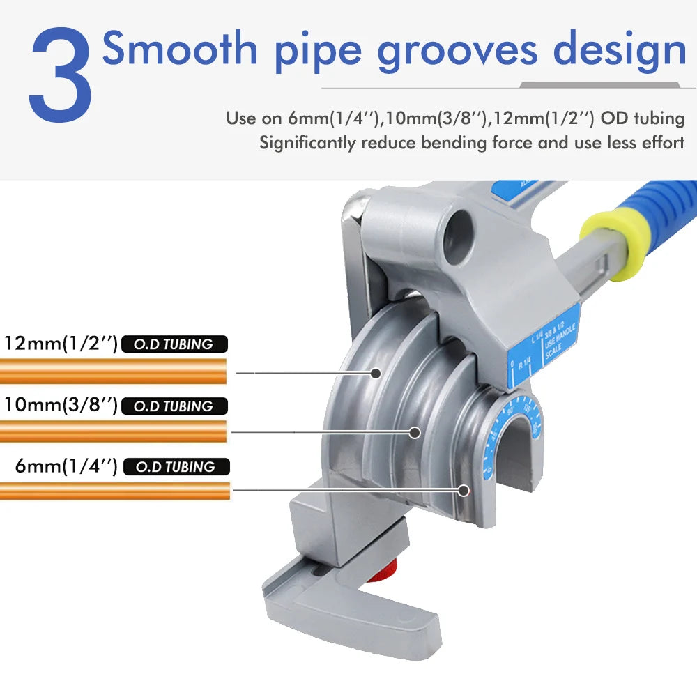 180 Degree Tube Bender 3-In-1 Small Multi-purpose Bender for Copper Pipe Aluminum Pipe Iron Pipe Stainless Steel Pipe CM World