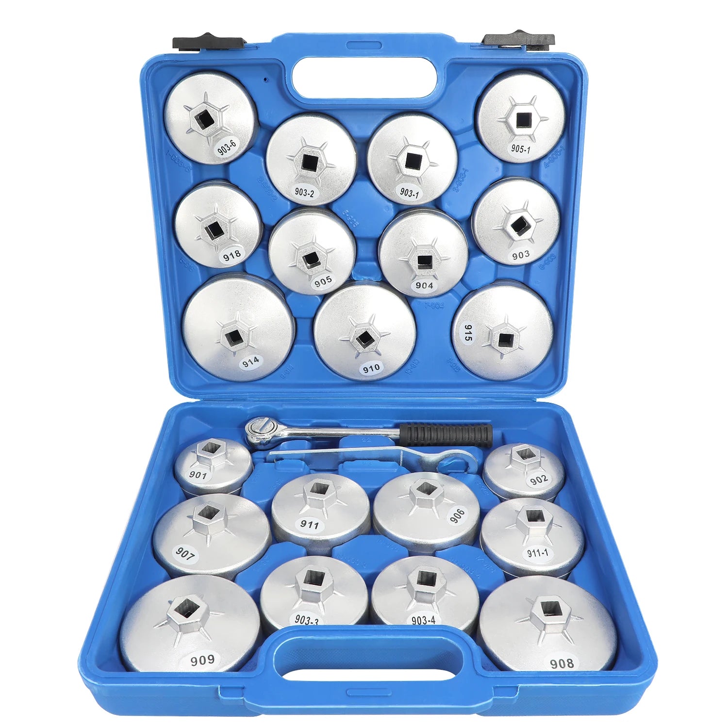 23 Pcs/Set Car Oil Filter Cap Removal Wrench Socket Set 1/2" 12.5mm Ratchet Spanner Car Hand With Case Auto Remover Tool CM World