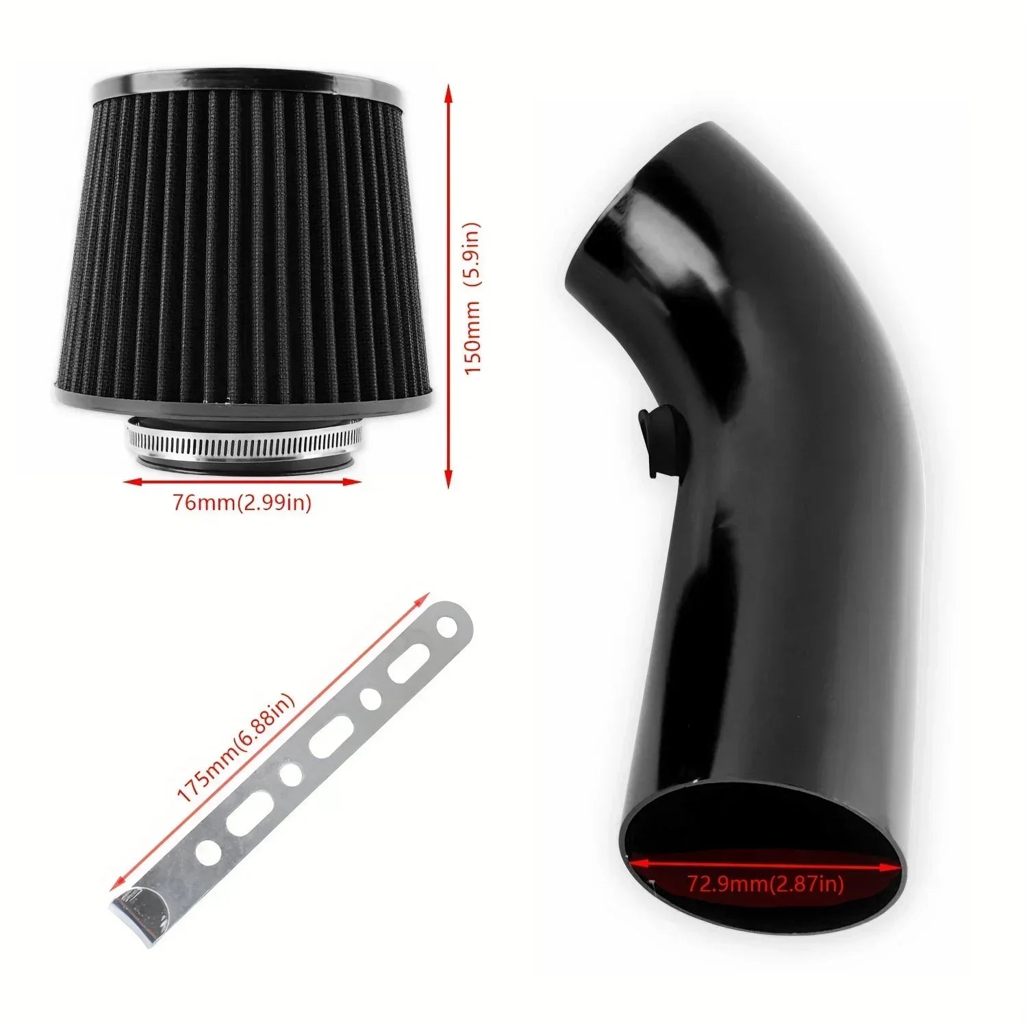 Universal Car Cool Air Intake Kit 76mm Car Refitted Winter Mushroom Head Air Filter Aluminium Automotive Filter Car Accessories CM World