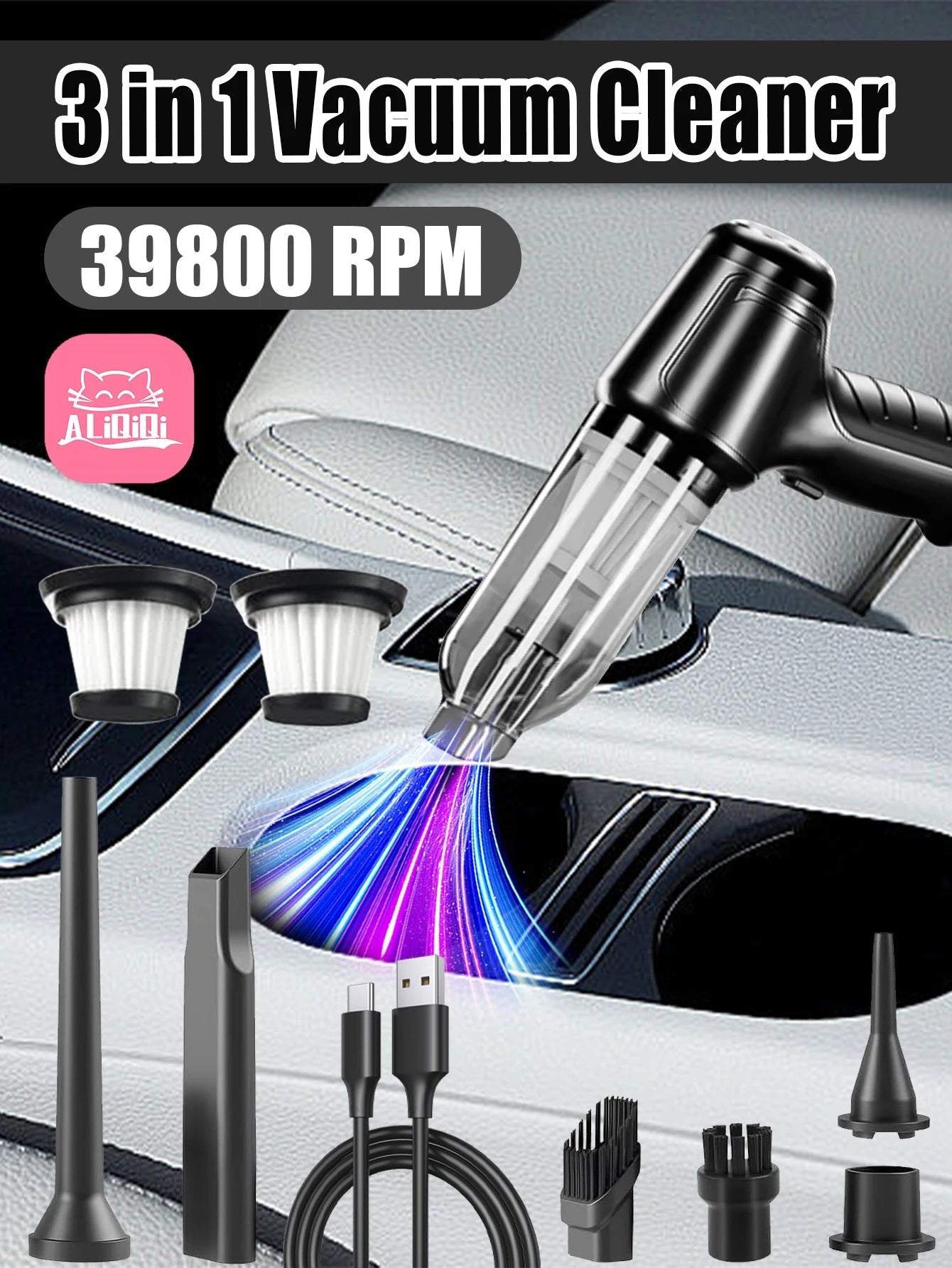Car Vacuum Cleaner Powerful Wireless car vacuum cleaner 99000PA Strong Suction Handheld Wireless Vehicle Vacuum Cleaner for Car CM World