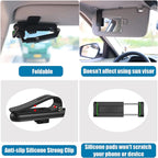 360° Rotating Sun Visor Car Phone Holder Adjustable Clip with Non-Slip Silicone Pads for 4-7" Smartphones Universal Hands-Free