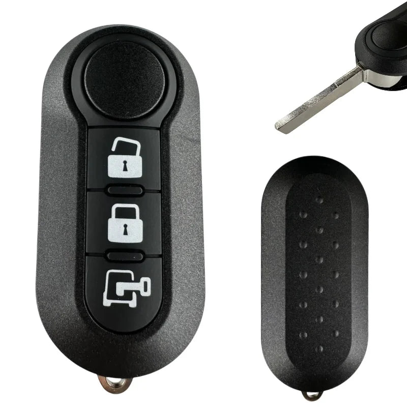 Good Quality For Fiat 500 Panda Punto Bravo 3 Buttons  Car Key Remote Control Shell Blank Case Housing Fob Keyless SIP22 Blade CM World