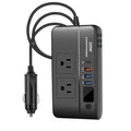 200W car inverter, DC 12V to 110V AC car power inverter with USB Type -C Used for computer,cars and trucks (black) CM World