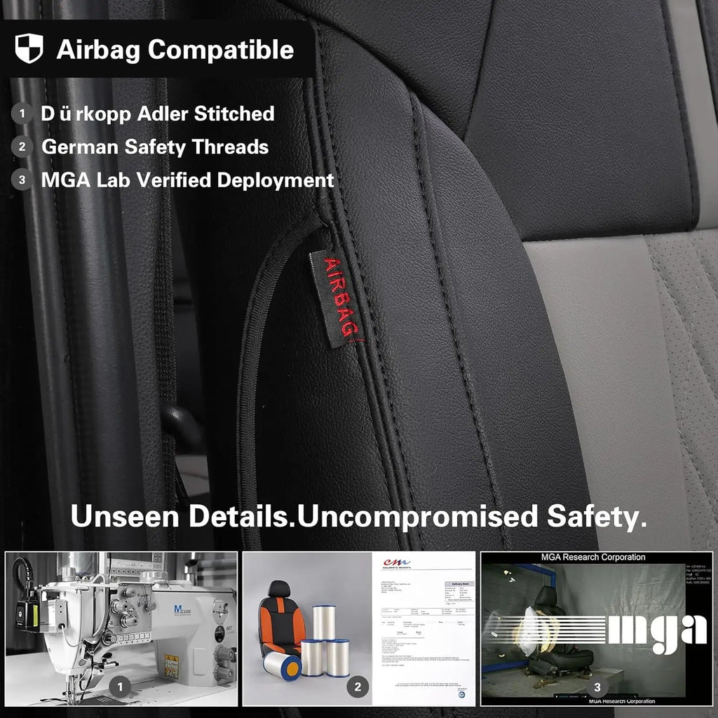 EKR Car Seat Covers Custom Fit for Toyota Rav4 (Gasoline/Hybrid) 2019 2020 2021 2022 2023 2024 2025 LE/XLE/XLE Premium/Limited Leather Car Seat Cover Full Set for SUV Car Mobile World