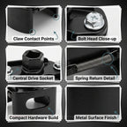 Universal Adjustable Oil Filter Wrench 60-80mm Heavy Duty Two-Jaw Remover Tool for Car Motorcycle Auto Repair and Maintenance