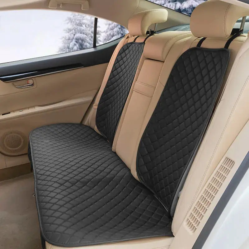 SEAMETAL PU Leather Car Seat Cover Front Rear Auto Chair Protector Backrest Waterproof Cushions Four Season for Car Accessories Car Mobile World