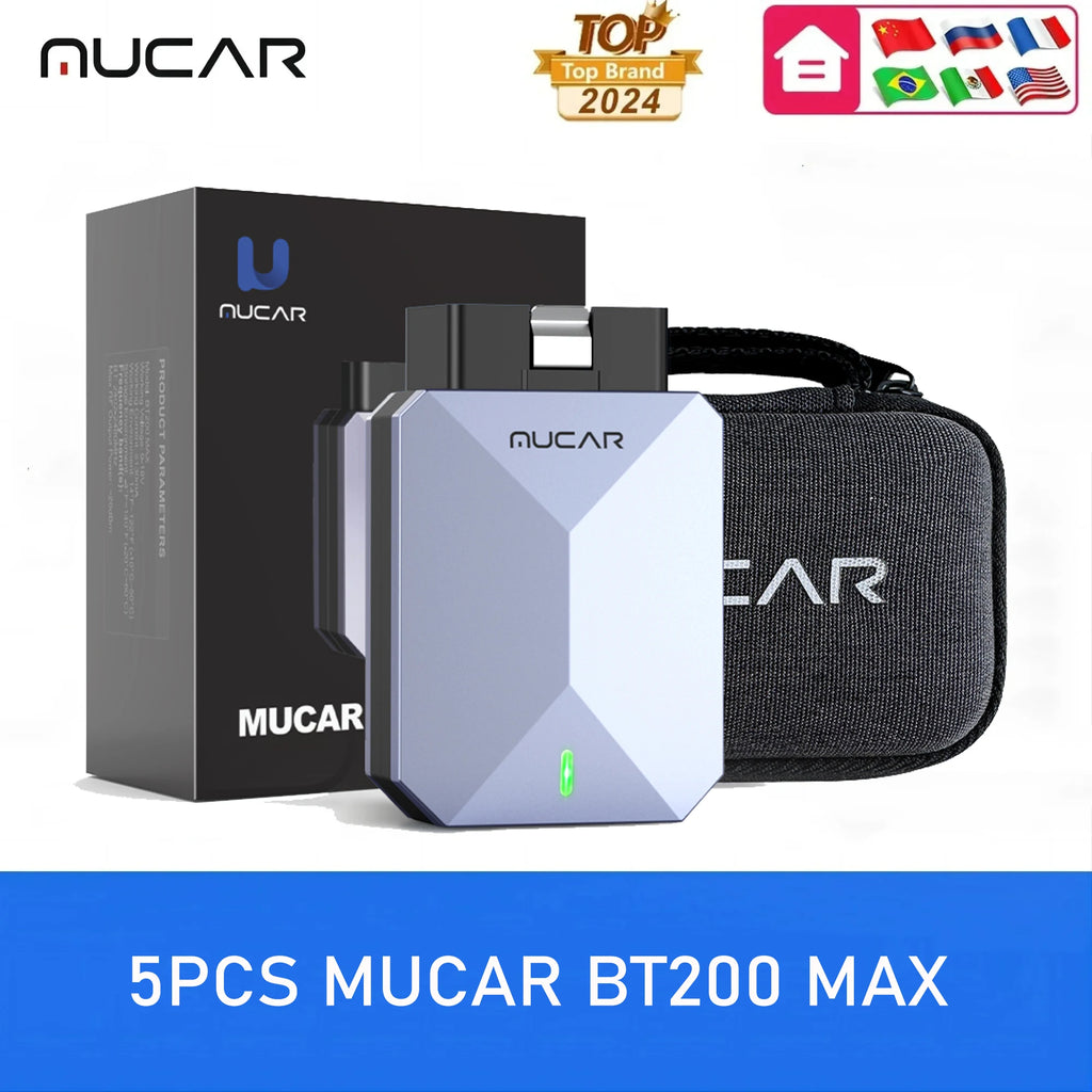 MUCAR BT200 MAX Diagnostic Tools All System AI OBD2 Scanner Lifetime Free Update CAN FD BI-Directional Mucar Diagnostic Scanner CM World