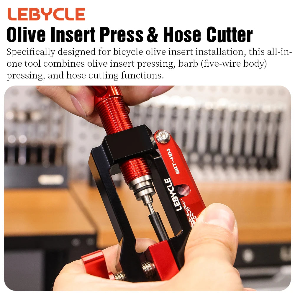 LEBYCLE MTB Road Bicycle Oil Brake Oil Needle Installation Tool Bike Oil Pipe Hose Topper Cutters Bike Olive Head Press-in Tool CM World