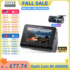 70mai 4K Dash Cam A800SE Upgraded Version of 70mai A800S Voice Control Supercapatior GPS ADAS Car DVR 70mai A800SE UHD Wifi 6