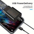 25W USB Type C Super Fast Charger European for Samsung Galaxy S23 S22 S21 S20 Ultra Plus A53 A52 with3.3ft Charging Cable(black) Car Mobile World