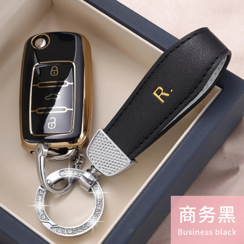 New TPU Car Key Case Cover Protect Shell Bag For VW Volkswagen Polo Tiguan Passat Golf Jetta Beetle Lavida Skoda Octavia A5 CM World