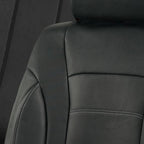 Black Universal Car Seat Covers Leather Splicing Carbon Fiber Car Accessories Interior  Seat Protector Cushion luxury CM World