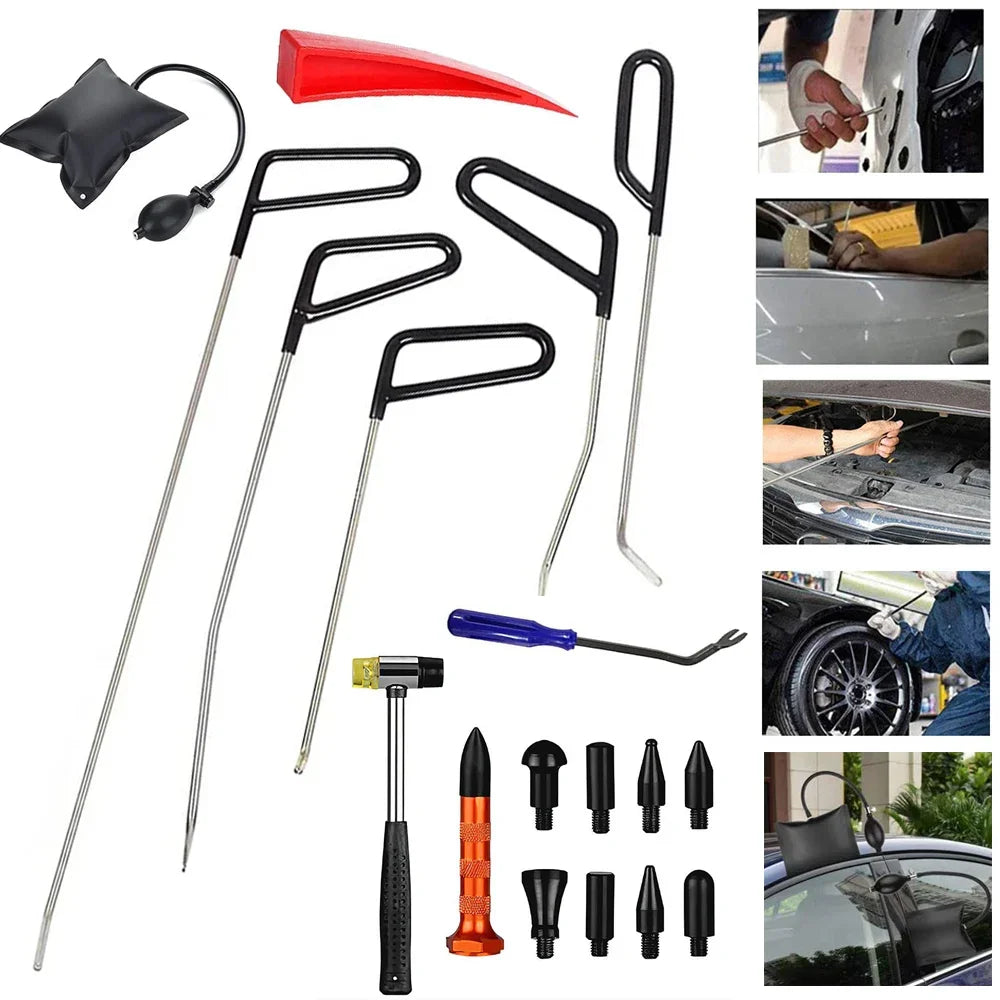 Universal Auto Body Removal Stainless Steel Crowbar Paintless Dent Repair Kit Professional Workshop Car Accessories Hands Tools CM World