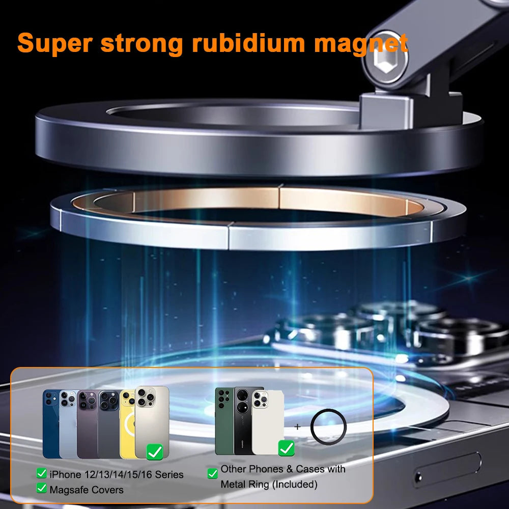 X93 Magnetic Phone Holder Rotating Folding Electric Vacuum Suction Mag Stand For Car Navigation Gym Kitchen Streaming Bracket CM World