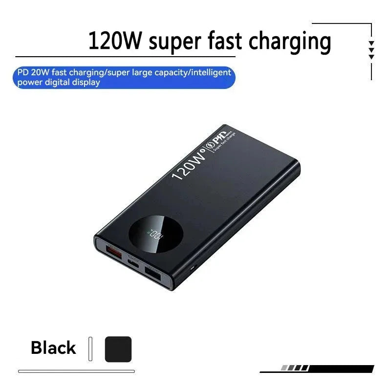 80000mAh High Capacity Power Bank 120W Super Fast Charging Powerbank Portable Battery Charger For iPhone Samsung Huawei xiaomi Car Mobile World