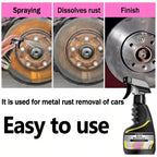 Multi-Use Car Rust Remover Spray - Wheel & Exhaust Pipe Care, Metal Iron Powder Cleaner CM World