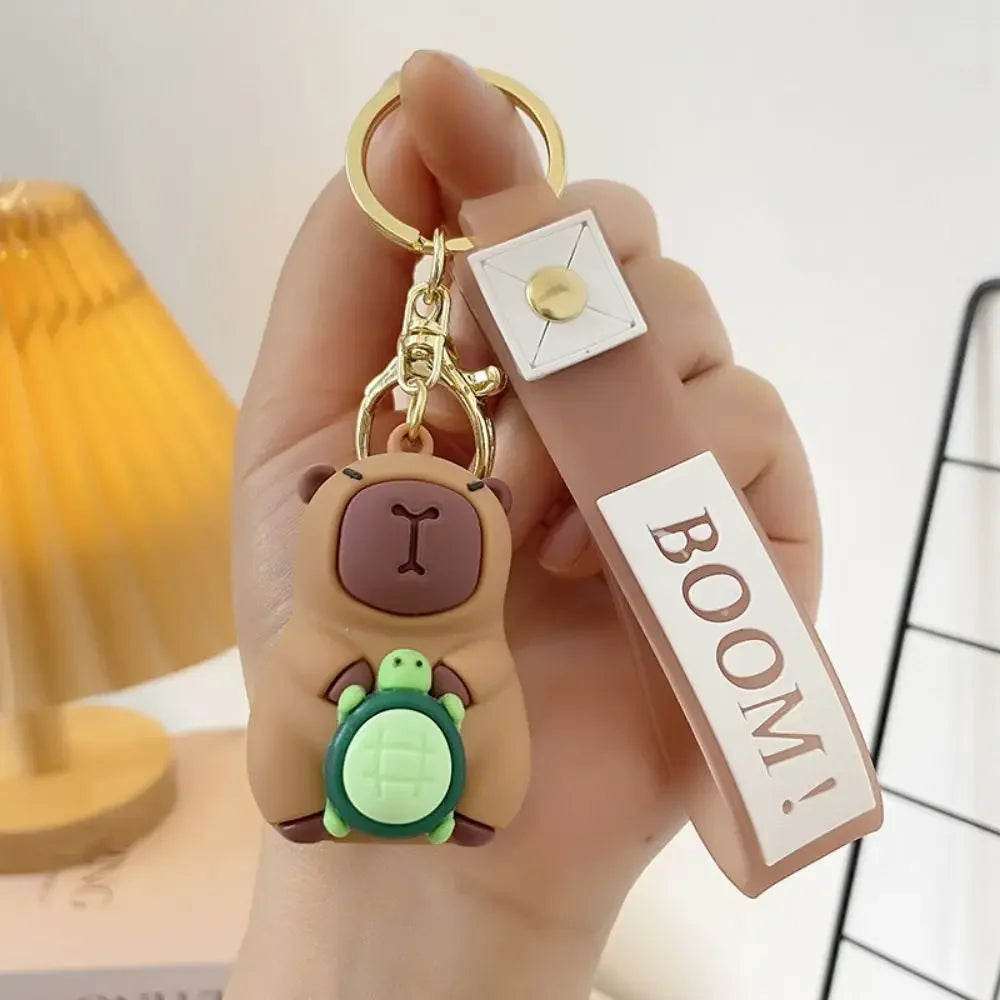 Creative Cute Capybara Keychains For Car Keychain Anime Cartoon Capibala Pendant  Women Doll Keyring Charm Holiday Gifts Jewelry CM World