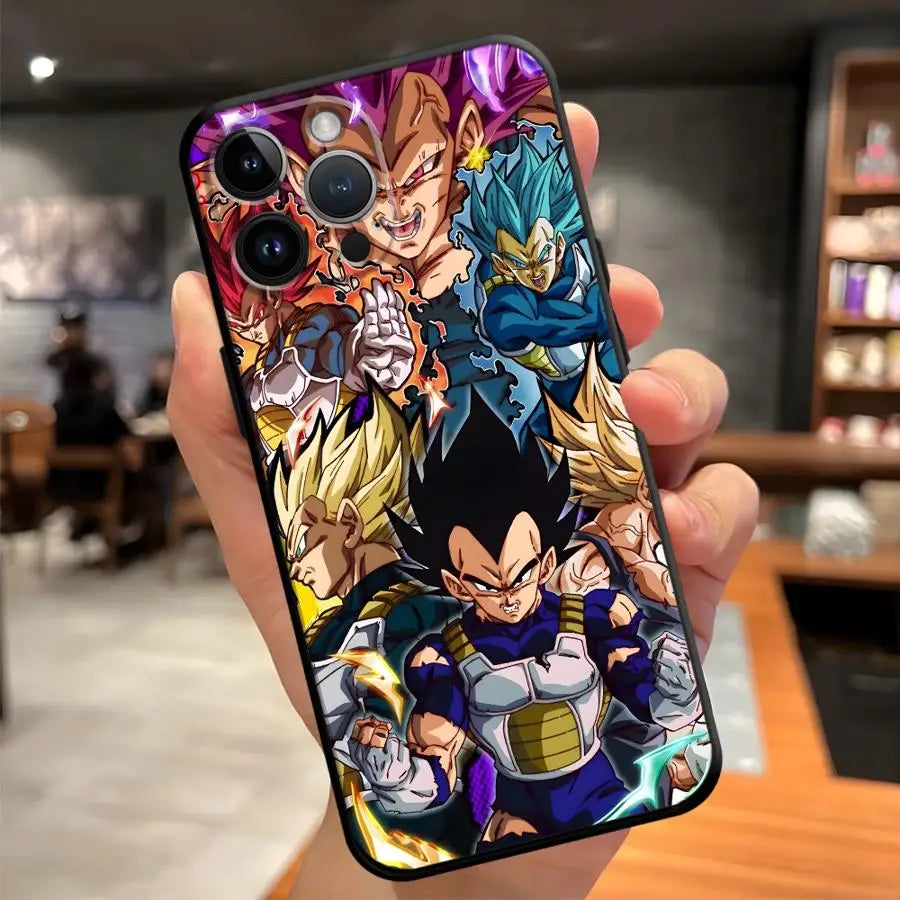 Dragon Ball Goku Vegeta Case for iPhone 17Air XR 15 16 14 Plus 13 12 11 17 Pro Max XS Max 7 8 Black Soft Phone Cover